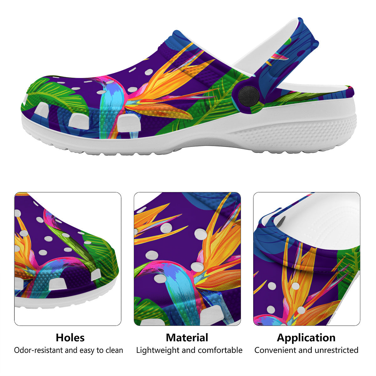 Tropical Leaves Colorful Print Pattern Colorful Clog-grizzshop