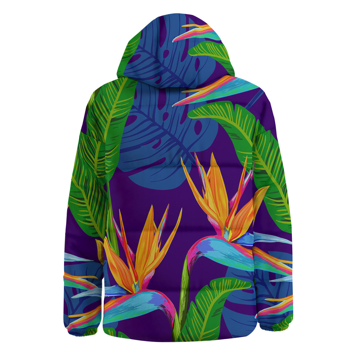 Tropical Leaves Colorful Print Pattern Colorful Down Jacket-grizzshop