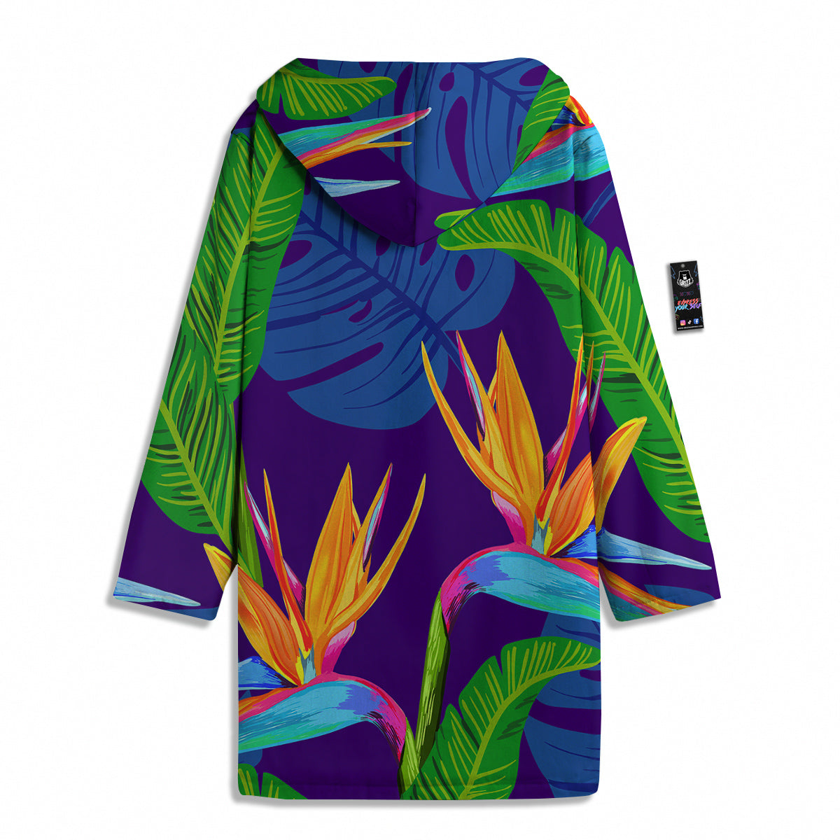 Tropical Leaves Colorful Print Pattern Colorful Men's Windbreaker Jacket-grizzshop