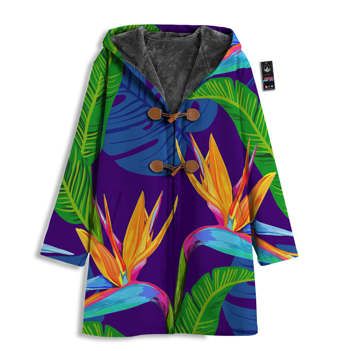 Tropical Leaves Colorful Print Pattern Colorful Men's Windbreaker Jacket-grizzshop