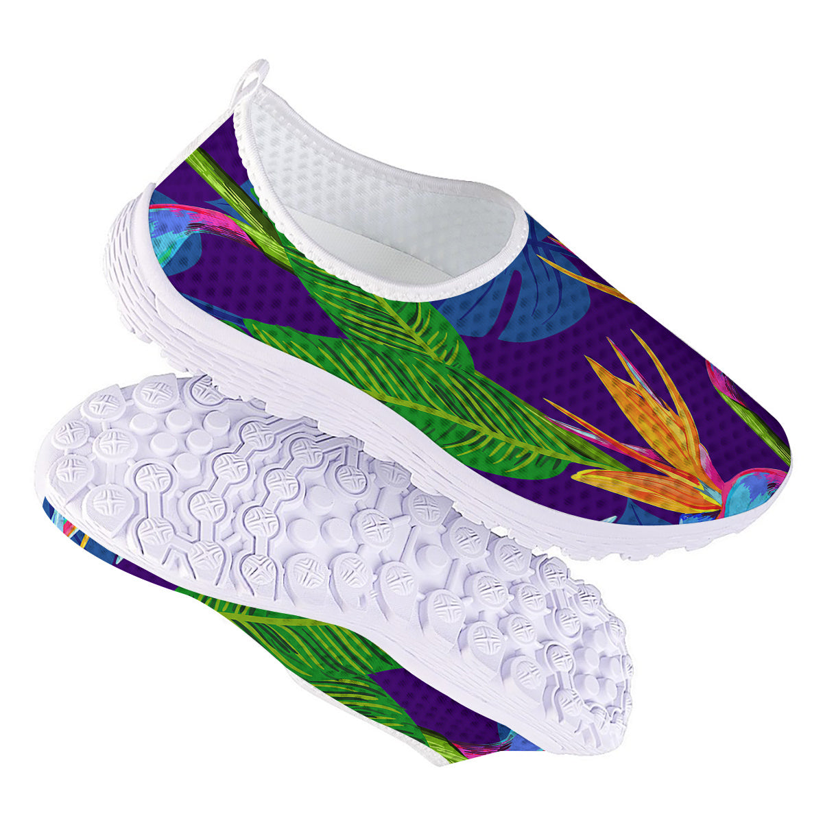 Tropical Leaves Colorful Print Pattern Colorful Nurse Shoes-grizzshop