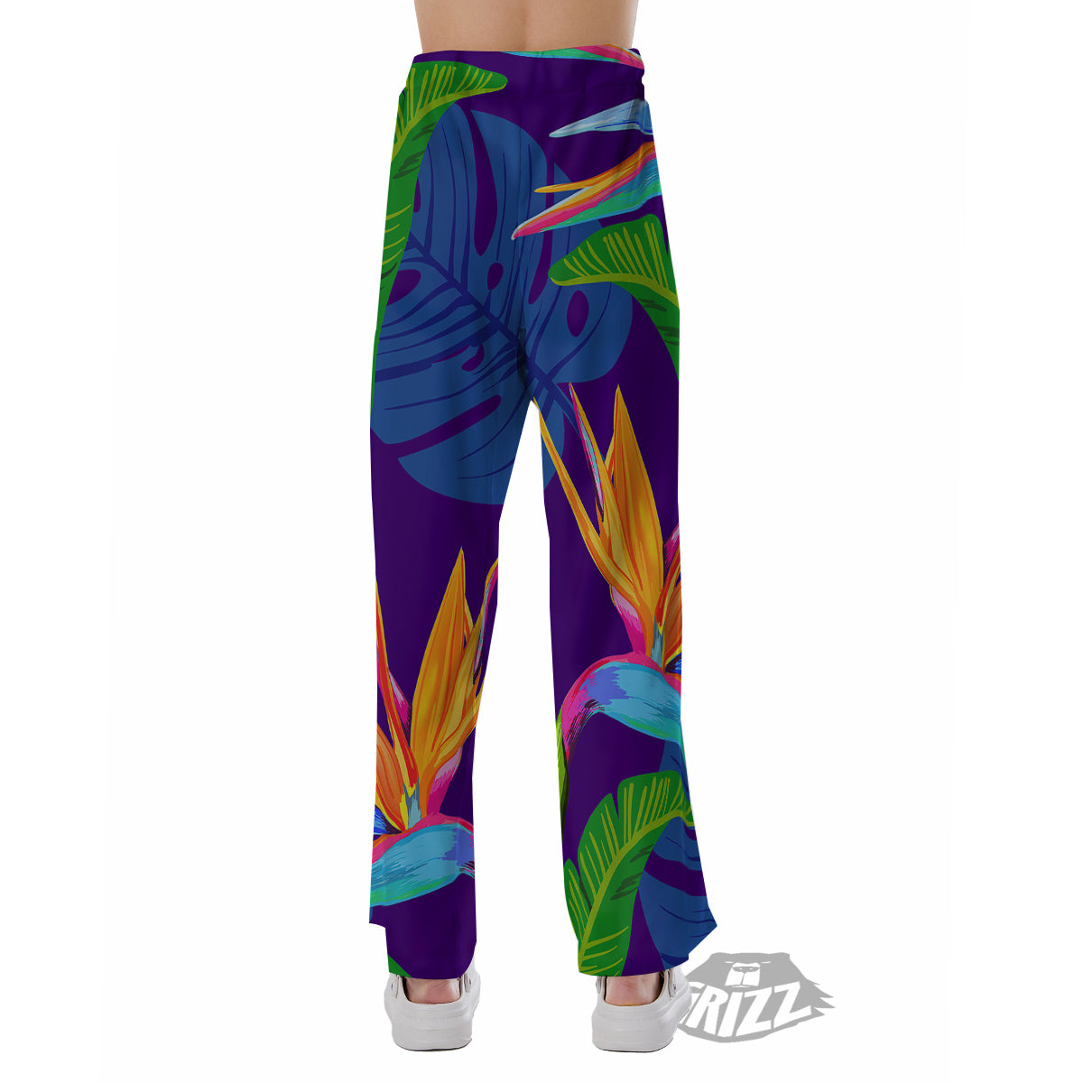 Tropical Leaves Colorful Print Pattern Colorful Pajama Pants-grizzshop