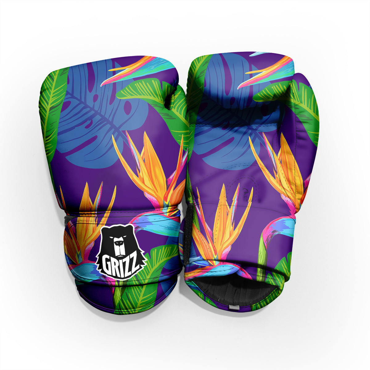 Tropical Leaves Colorful Print Pattern Colorful Sparring Gloves-grizzshop