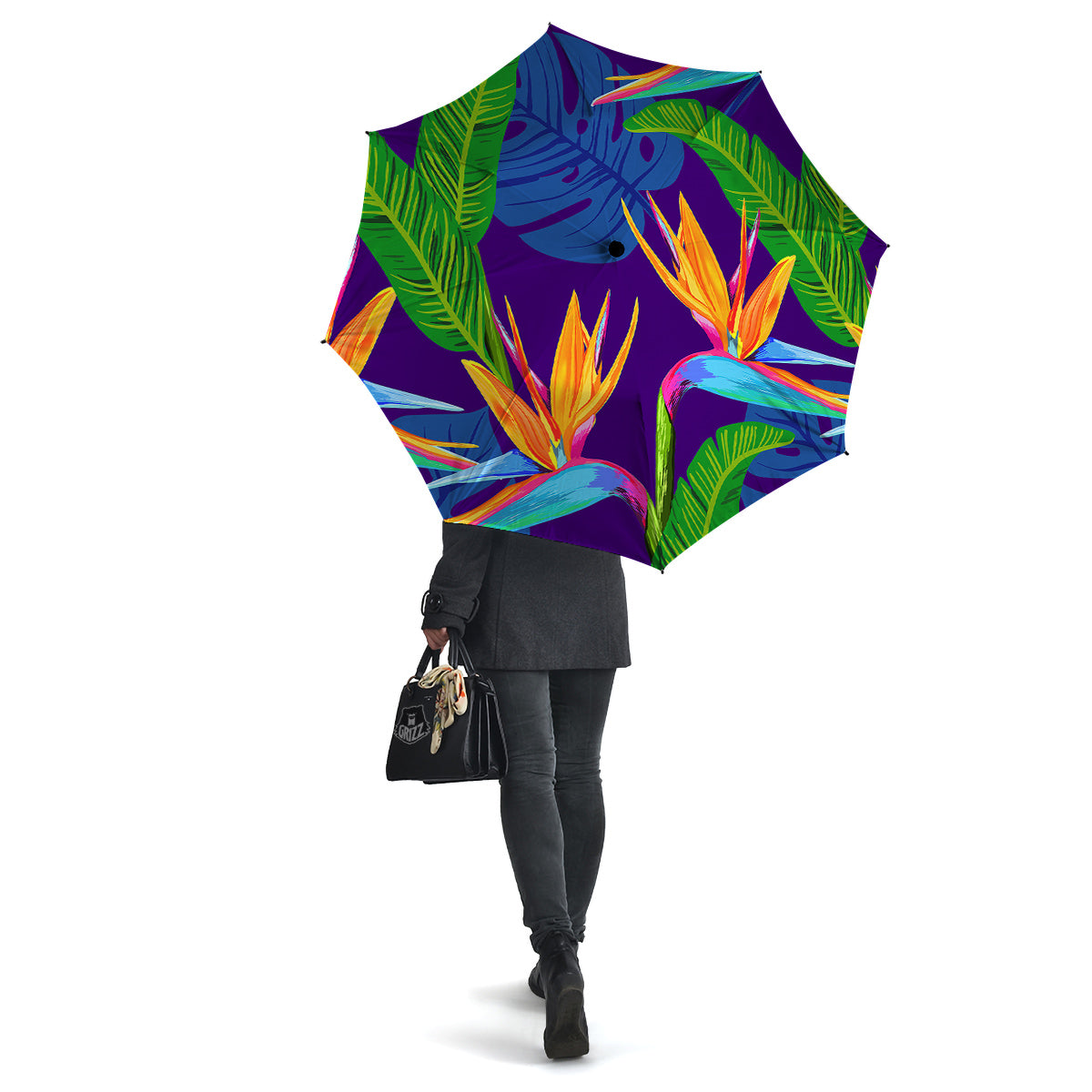Tropical Leaves Colorful Print Pattern Colorful Umbrella-grizzshop