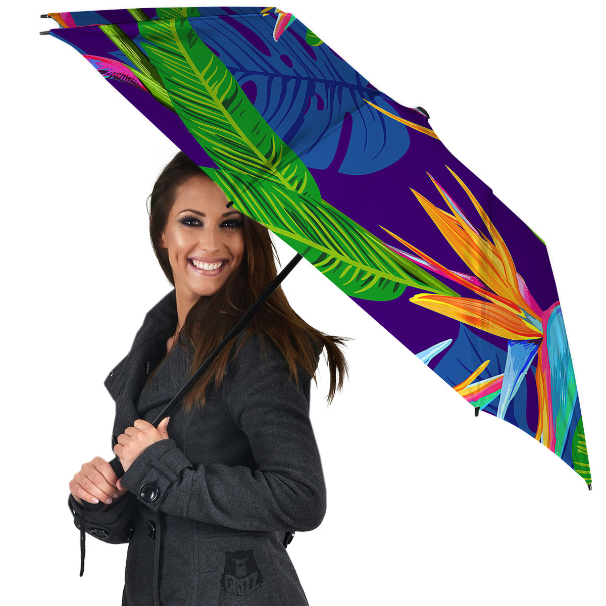 Tropical Leaves Colorful Print Pattern Colorful Umbrella-grizzshop