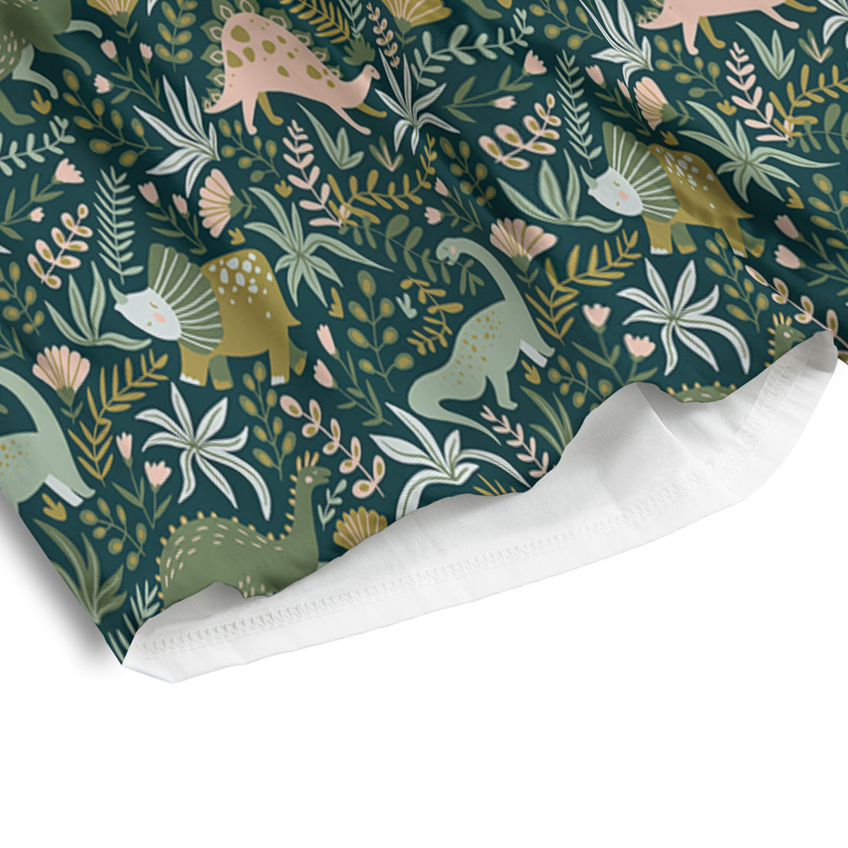Tropical Leaves Cute Dino Print Pattern Men's Athletic Shorts-grizzshop