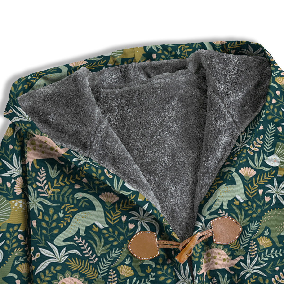 Tropical Leaves Cute Dino Print Pattern Men's Windbreaker Jacket-grizzshop