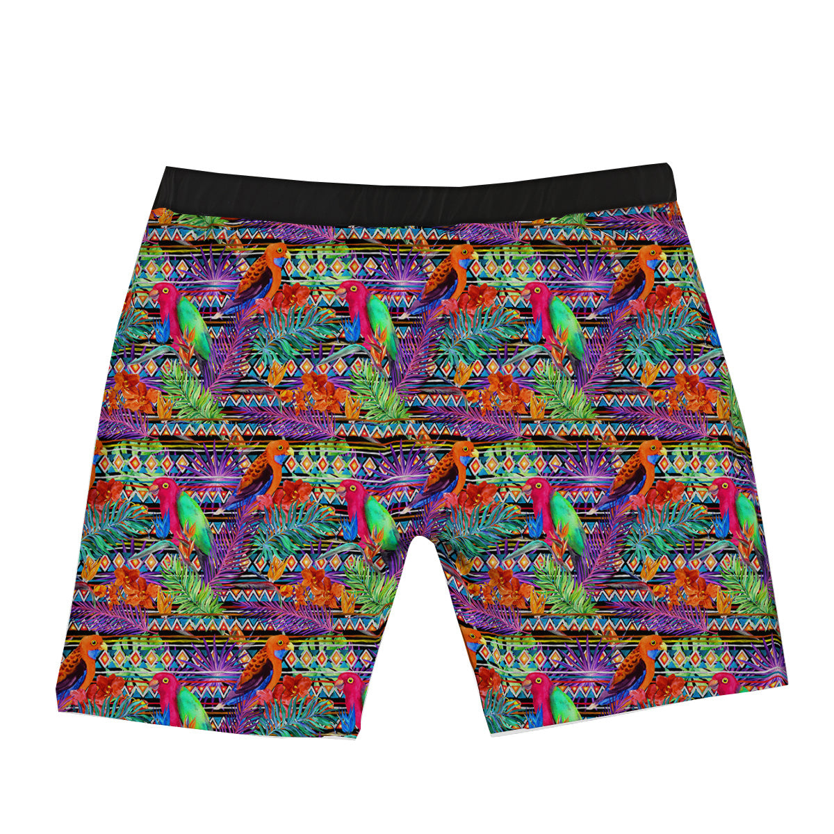 Tropical Leaves Exotic Bird Aztec Print Pattern Boxer Briefs-grizzshop