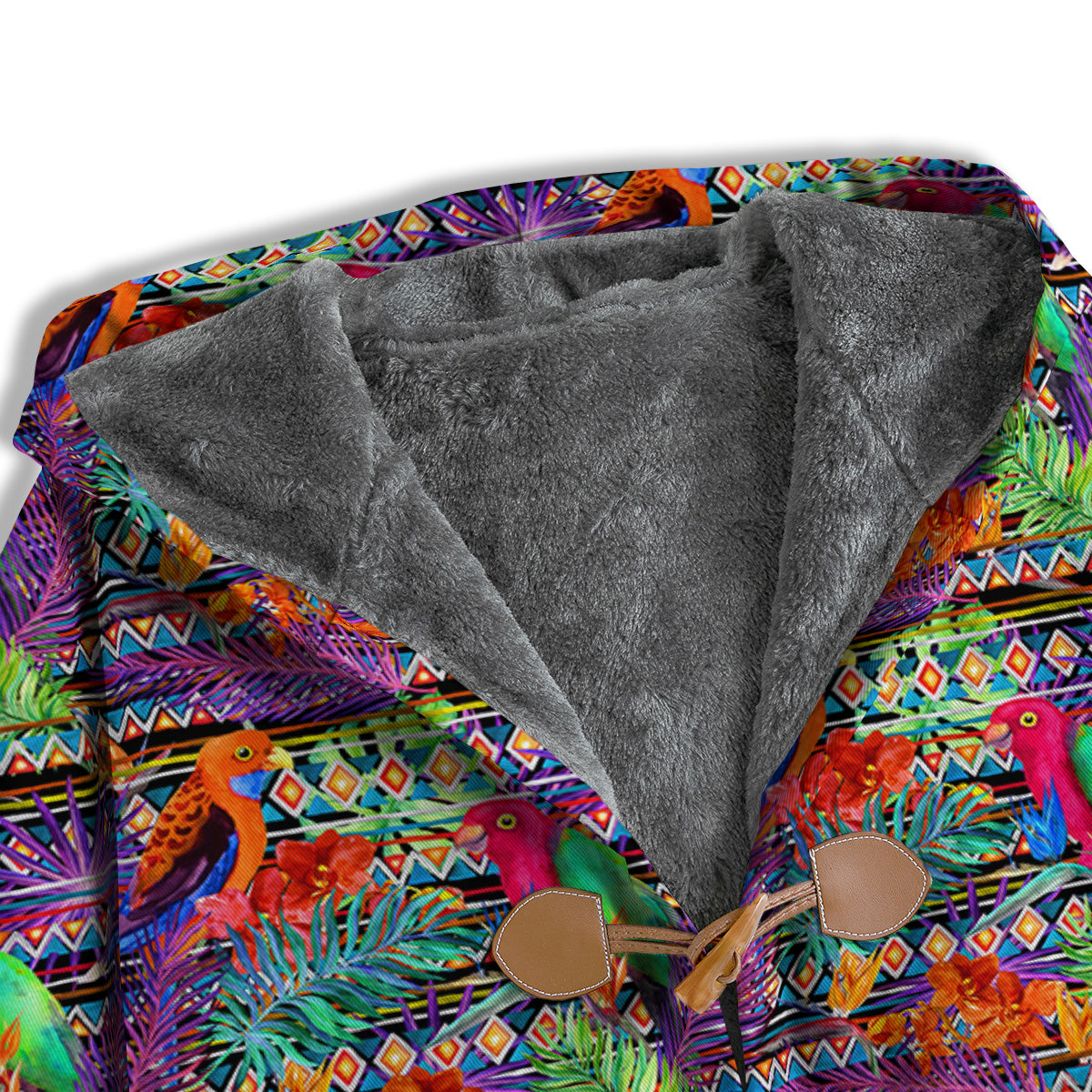 Tropical Leaves Exotic Bird Aztec Print Pattern Men's Windbreaker Jacket-grizzshop