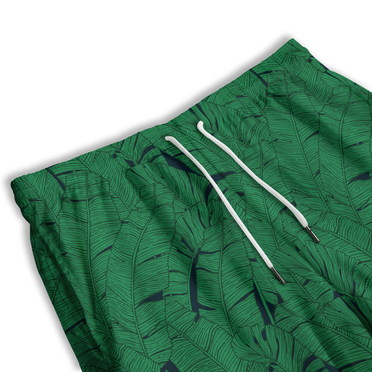 Tropical Leaves Green Print Pattern Men's Athletic Shorts-grizzshop