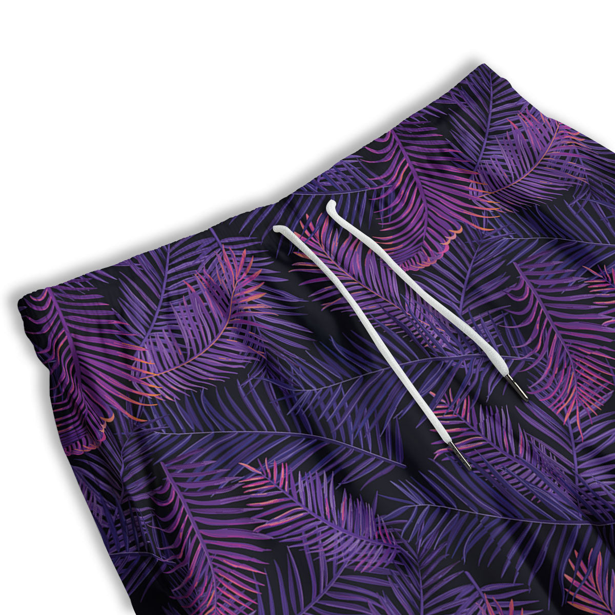 Tropical Leaves Violet Print Pattern Men's Athletic Shorts-grizzshop