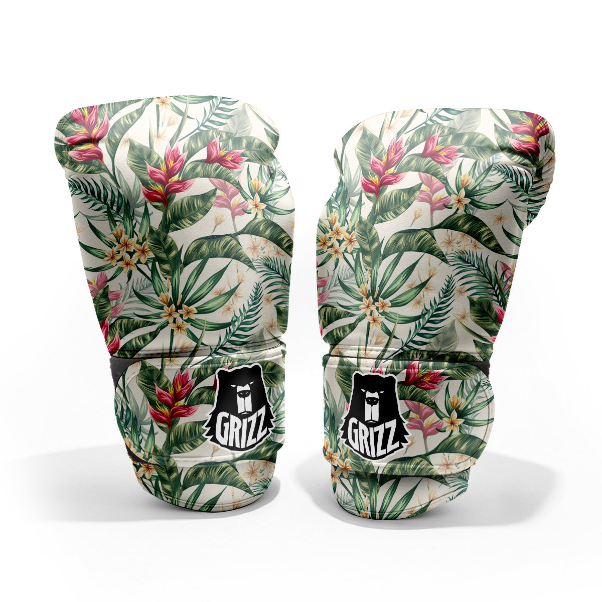 Tropical Leaves Watercolor Print Pattern Sparring Gloves-grizzshop