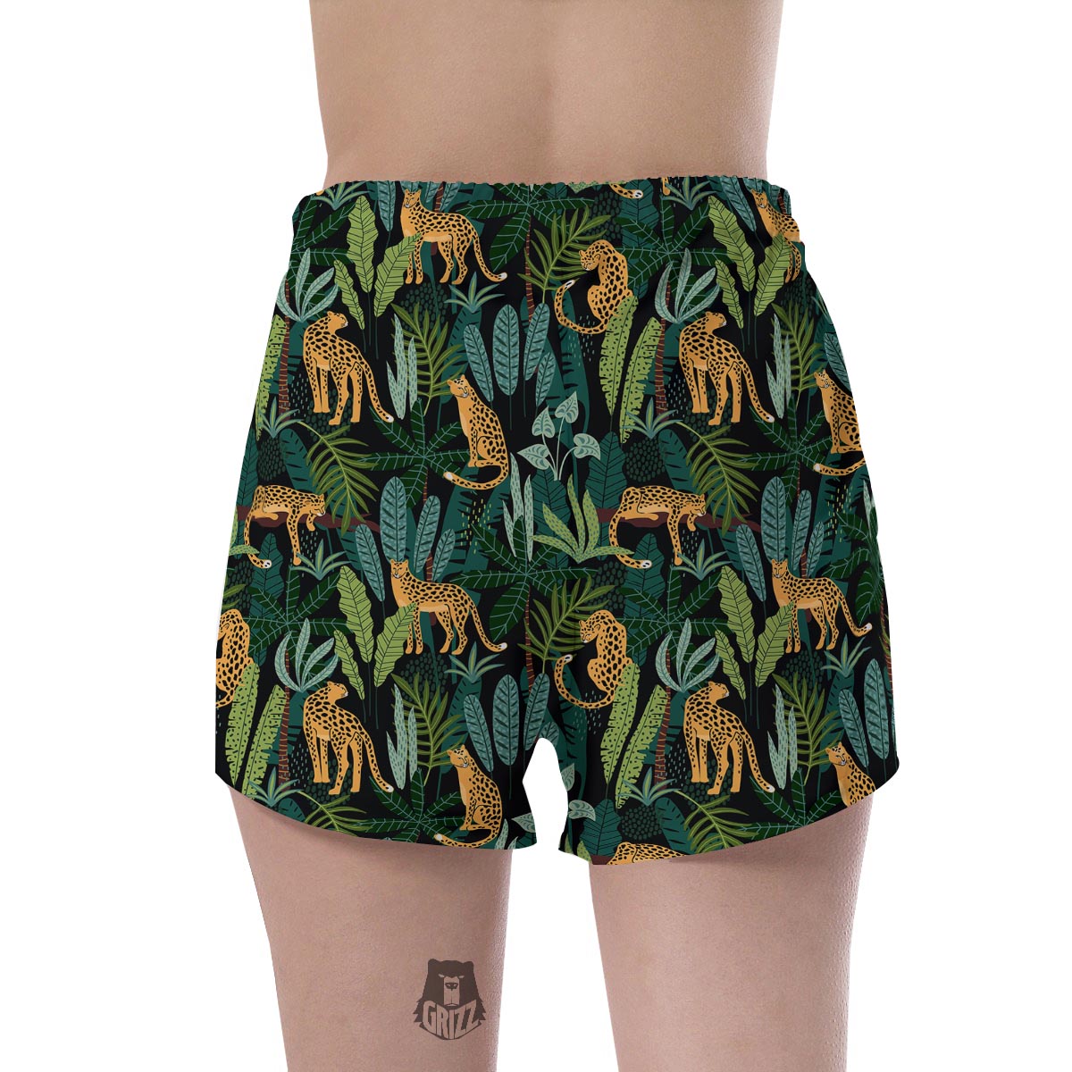 Tropical Leopard Hawaiian Print Women's Shorts-grizzshop