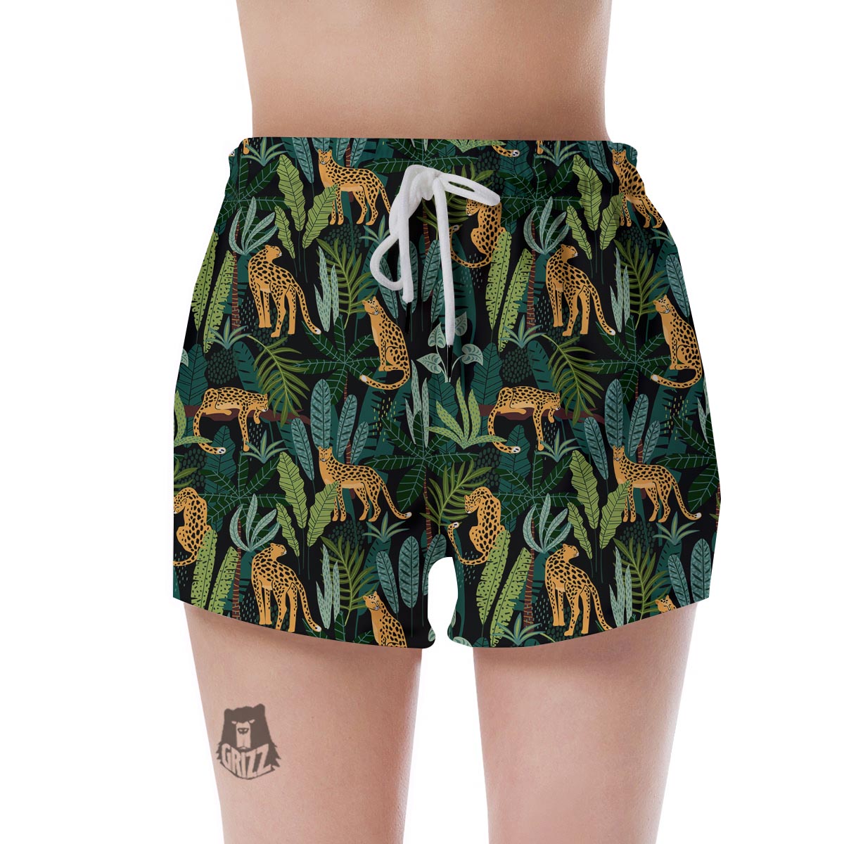 Tropical Leopard Hawaiian Print Women's Shorts-grizzshop