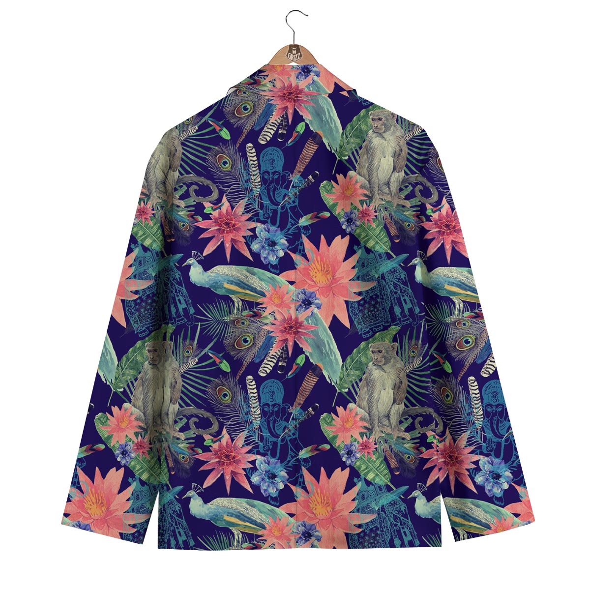 Tropical Monkey Print Pattern Men's Blazer-grizzshop