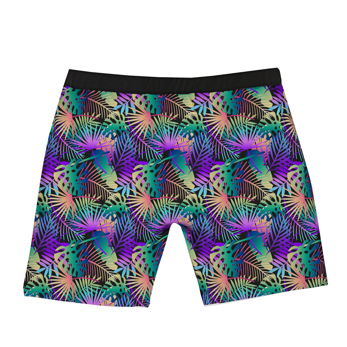 Tropical Neon Color And Palm Leaves Print Pattern Boxer Briefs-grizzshop