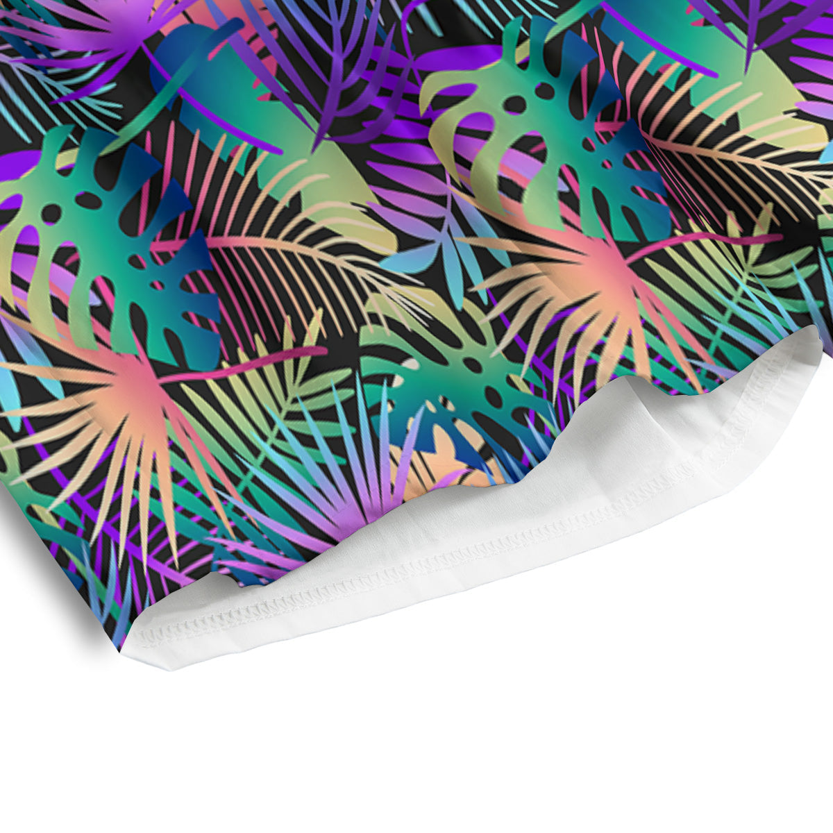 Tropical Neon Color And Palm Leaves Print Pattern Men's Athletic Shorts