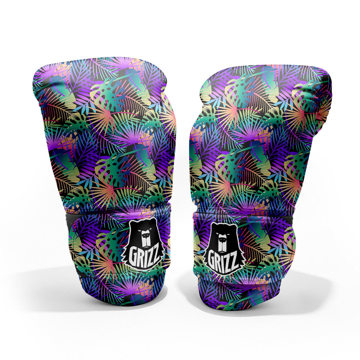 Tropical Neon Color And Palm Leaves Print Pattern Pro Boxing Glove