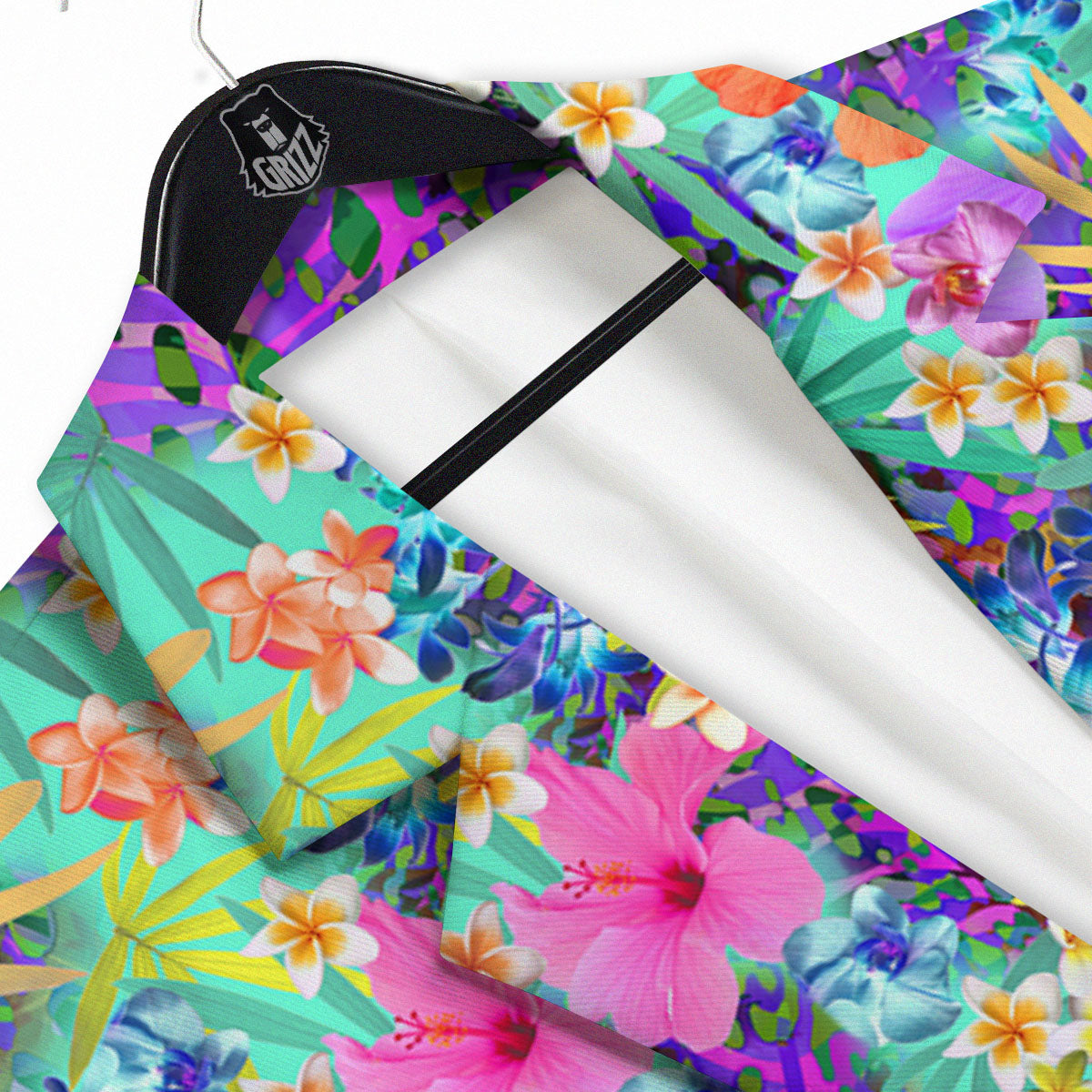 Tropical Neon Hibiscus Print Pattern Men's Sport Coat-grizzshop