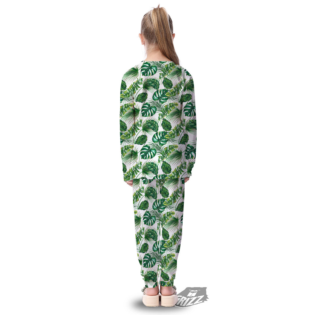 Tropical Palm Hawaiian Print Pattern Kid's Pajamas-grizzshop