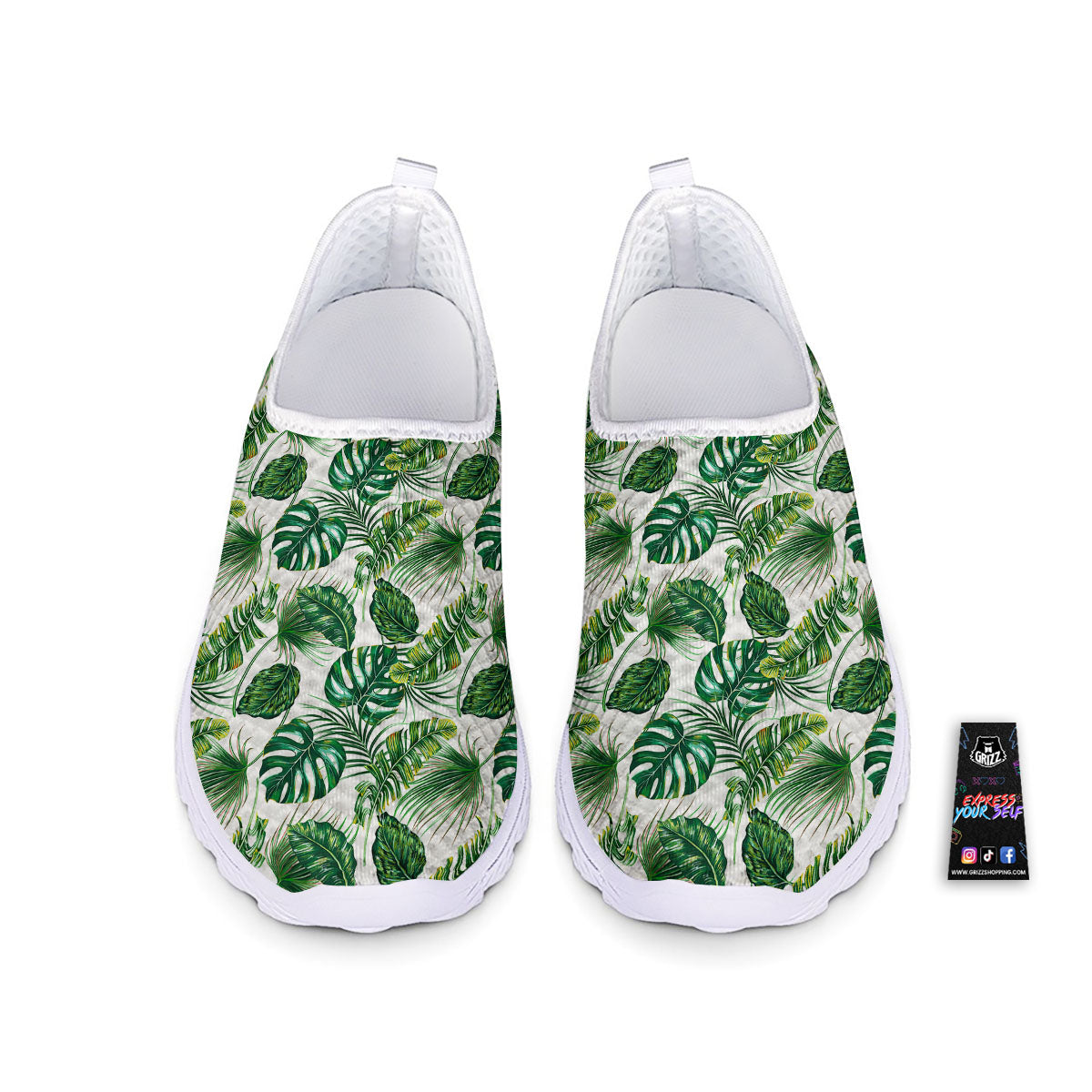 Tropical Palm Hawaiian Print Pattern Nurse Shoes-grizzshop