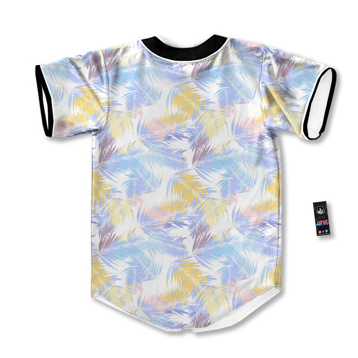 Tropical Palm Leaf Pastel Print Pattern Baseball Jersey-grizzshop
