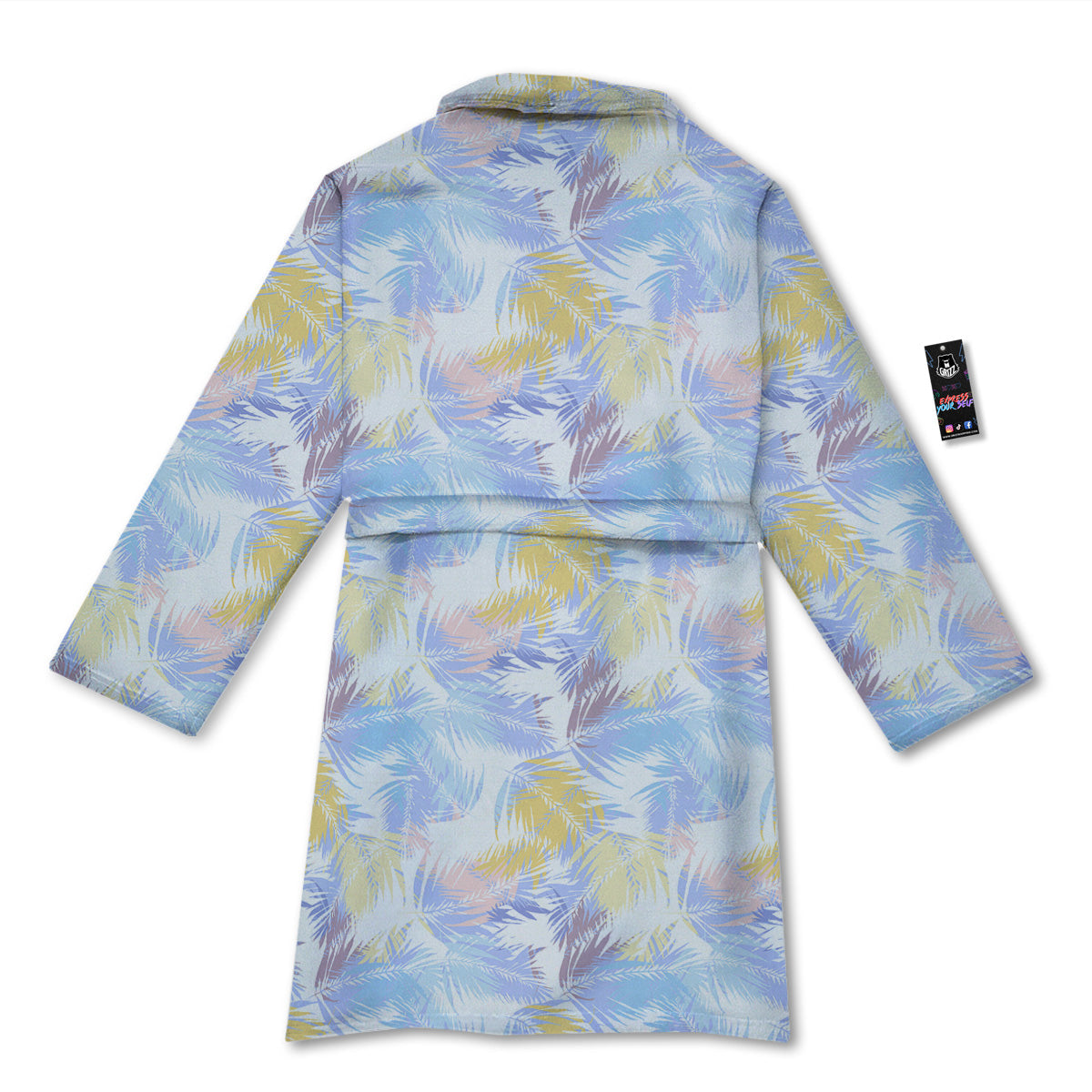 Tropical Palm Leaf Pastel Print Pattern Bathrobe-grizzshop