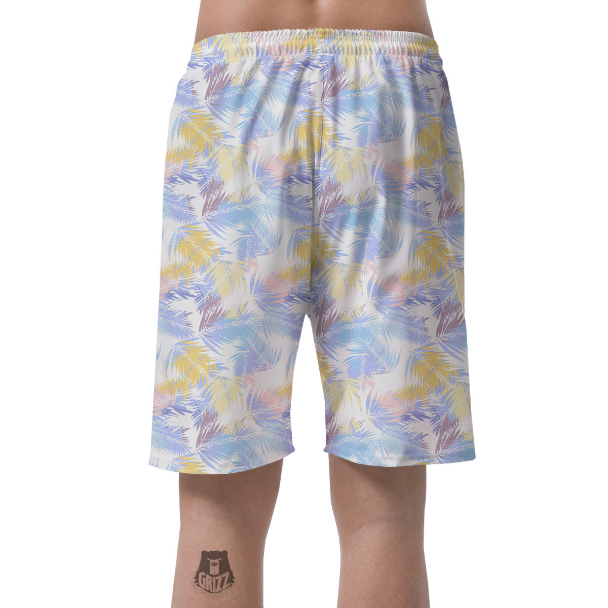 Tropical Palm Leaf Pastel Print Pattern Men's Shorts-grizzshop