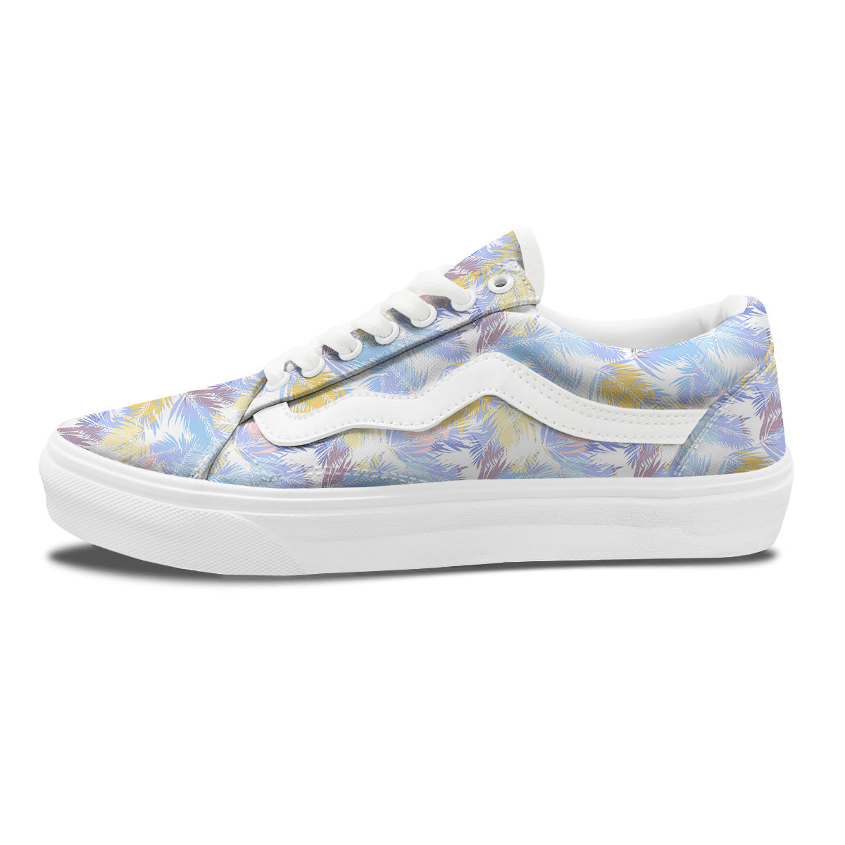 Tropical Palm Leaf Pastel Print Pattern Skate Shoes-grizzshop