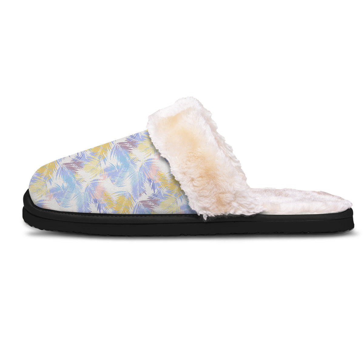 Tropical Palm Leaf Pastel Print Pattern Slippers-grizzshop