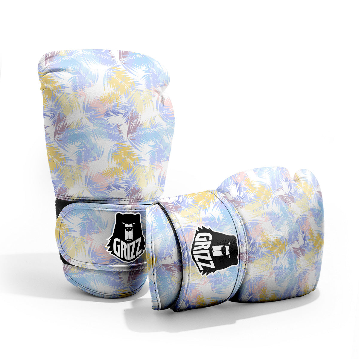 Tropical Palm Leaf Pastel Print Pattern Pro Boxing Glove