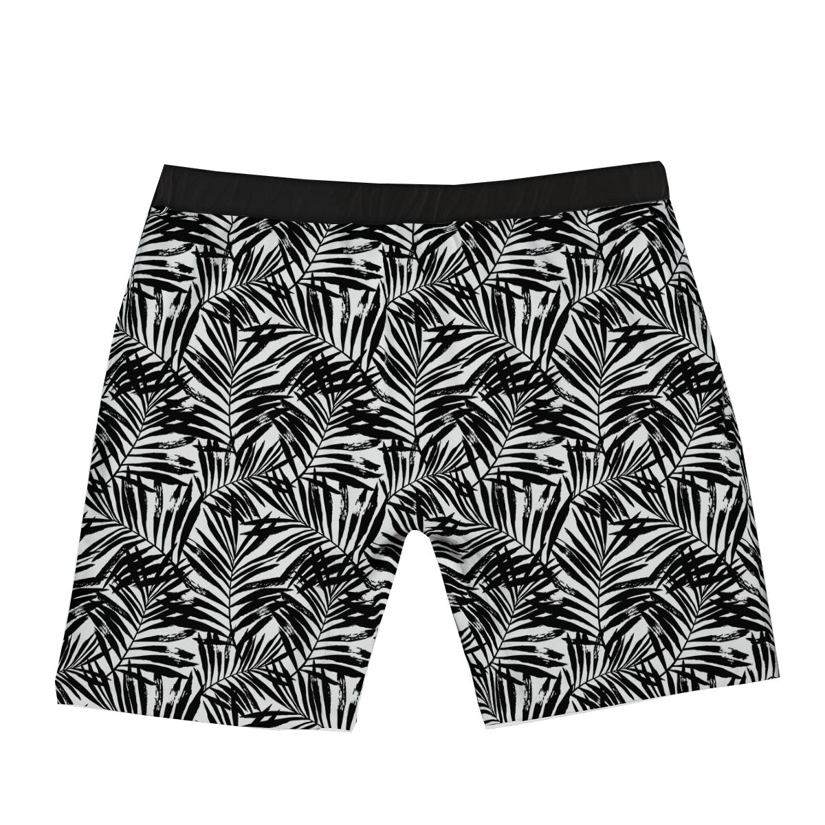 Tropical Palm Leaf White And Black Print Boxer Briefs-grizzshop