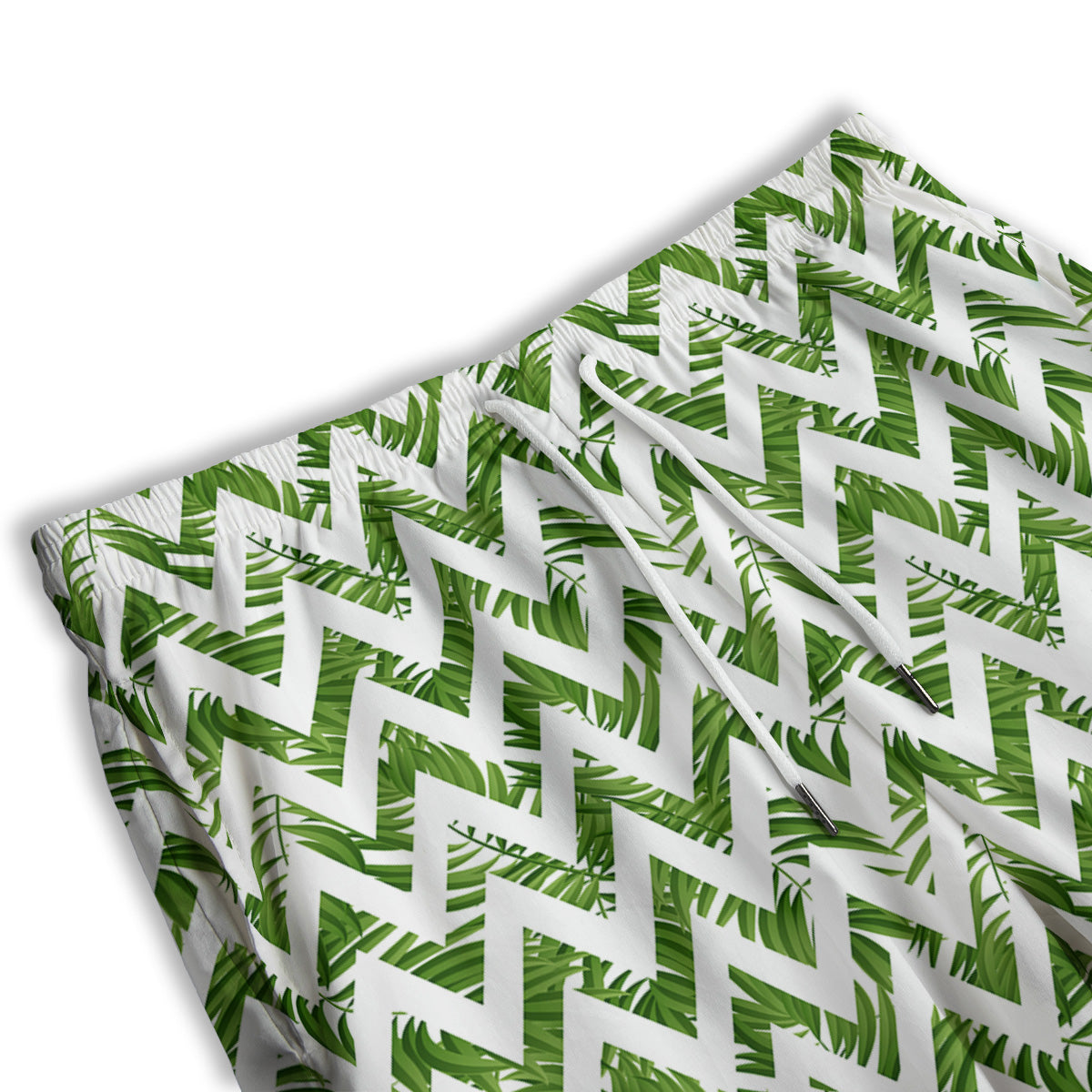 Tropical Palm Leaves Tropical Zigzag Print Pattern Men's Athletic Shorts-grizzshop