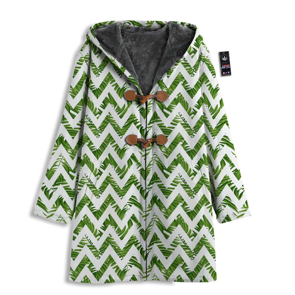 Tropical Palm Leaves Tropical Zigzag Print Pattern Men's Windbreaker Jacket-grizzshop