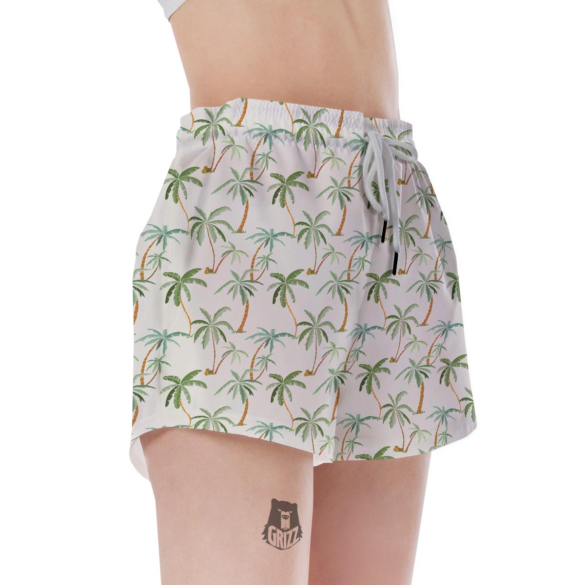 Tropical Palm Tree Hawaiian Print Women's Shorts-grizzshop