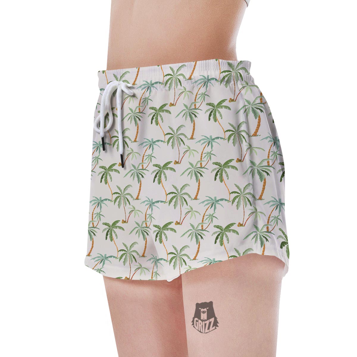 Tropical Palm Tree Hawaiian Print Women's Shorts-grizzshop
