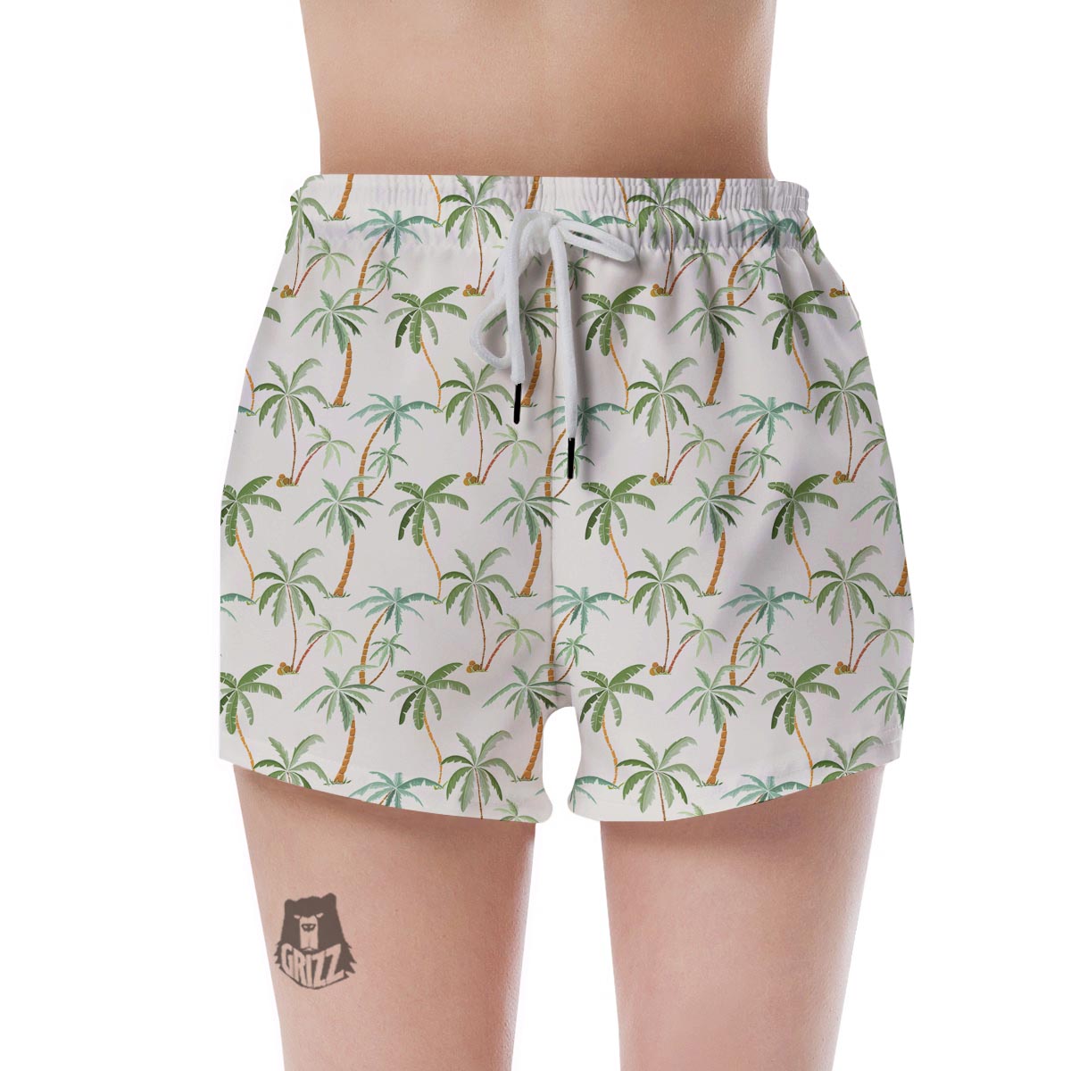 Tropical Palm Tree Hawaiian Print Women's Shorts-grizzshop