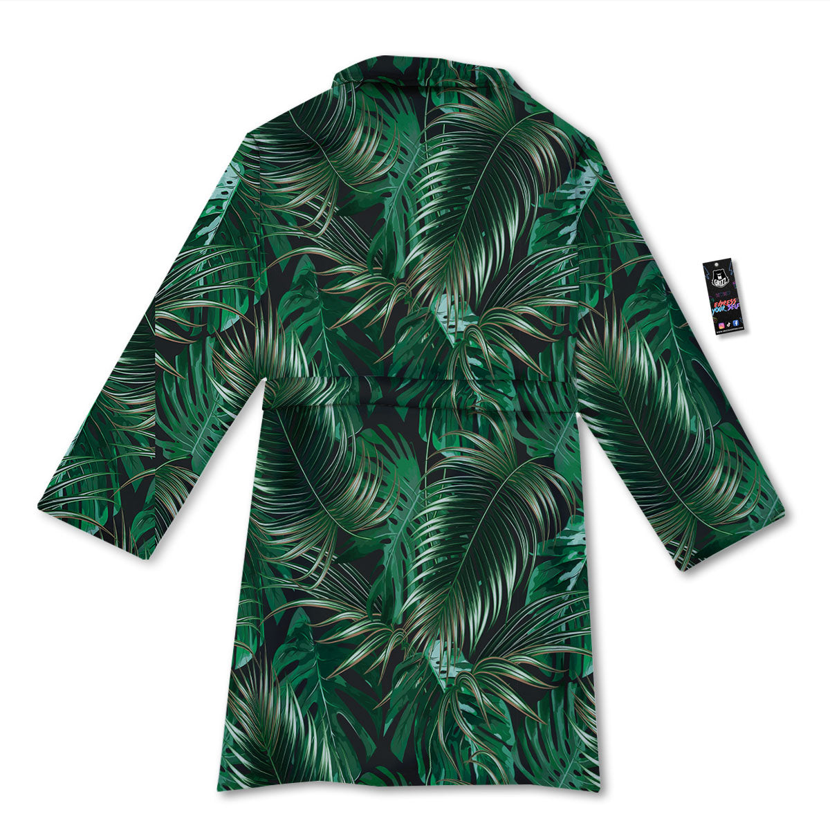 Tropical Palm Tree Print Pattern Bathrobe-grizzshop