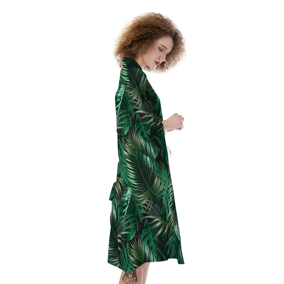 Tropical Palm Tree Print Pattern Kimono-grizzshop
