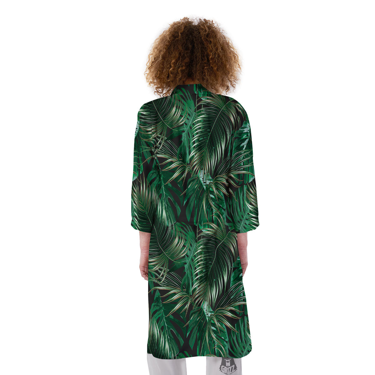 Tropical Palm Tree Print Pattern Kimono-grizzshop