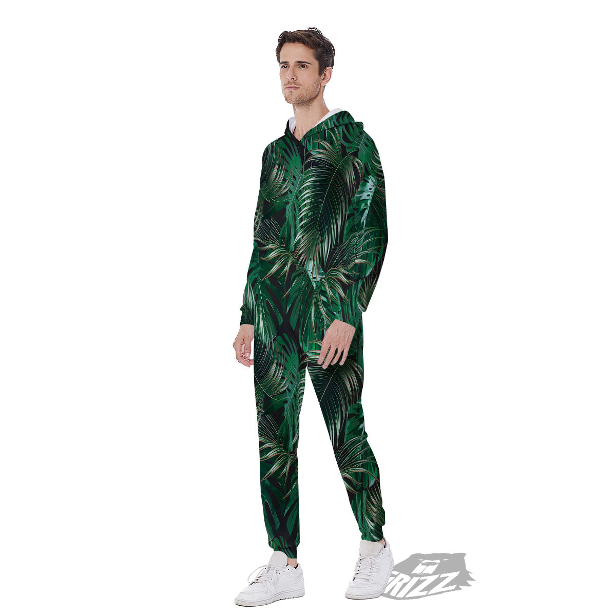 Tropical Palm Tree Print Pattern Men's Jumpsuit-grizzshop
