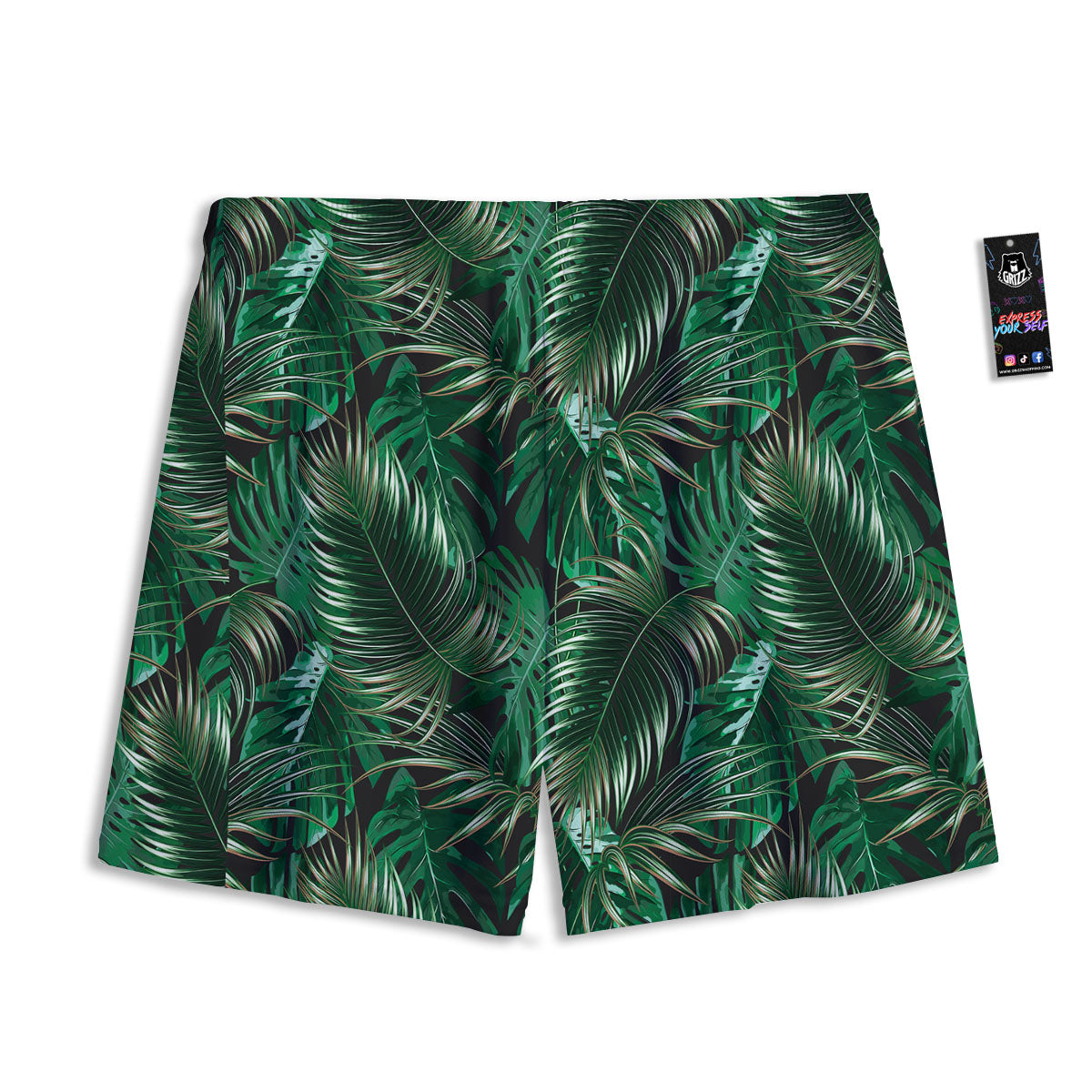 Tropical Palm Tree Print Pattern Mesh Shorts-grizzshop