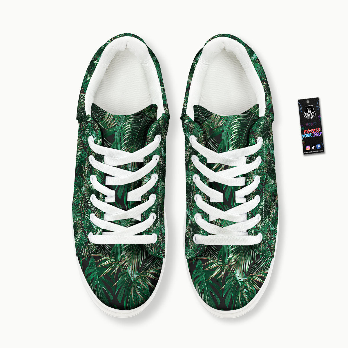 Tropical Palm Tree Print Pattern Platform Shoes-grizzshop
