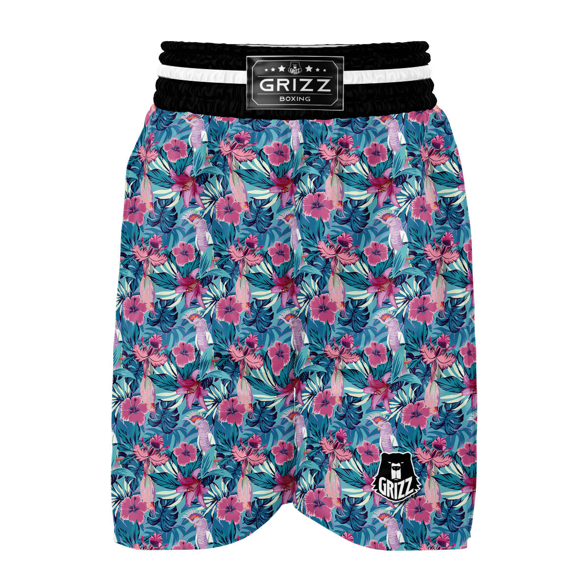 Tropical Parrot Print Boxing Shorts-grizzshop