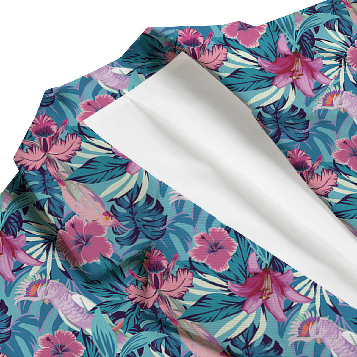 Tropical Parrot Print Men's Blazer-grizzshop