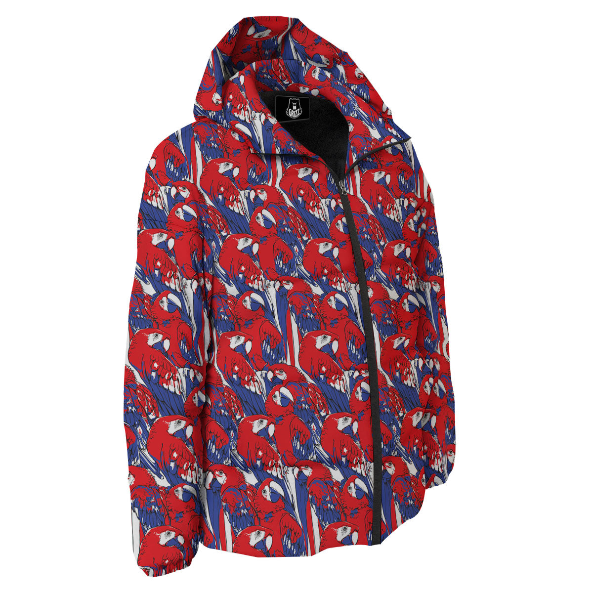 Tropical Parrot Print Pattern Down Jacket-grizzshop