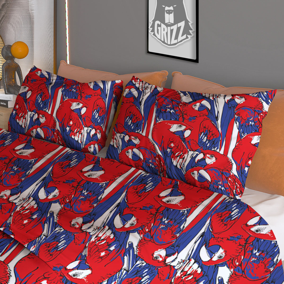 Tropical Parrot Print Pattern Duvet Cover Bedding Set-grizzshop