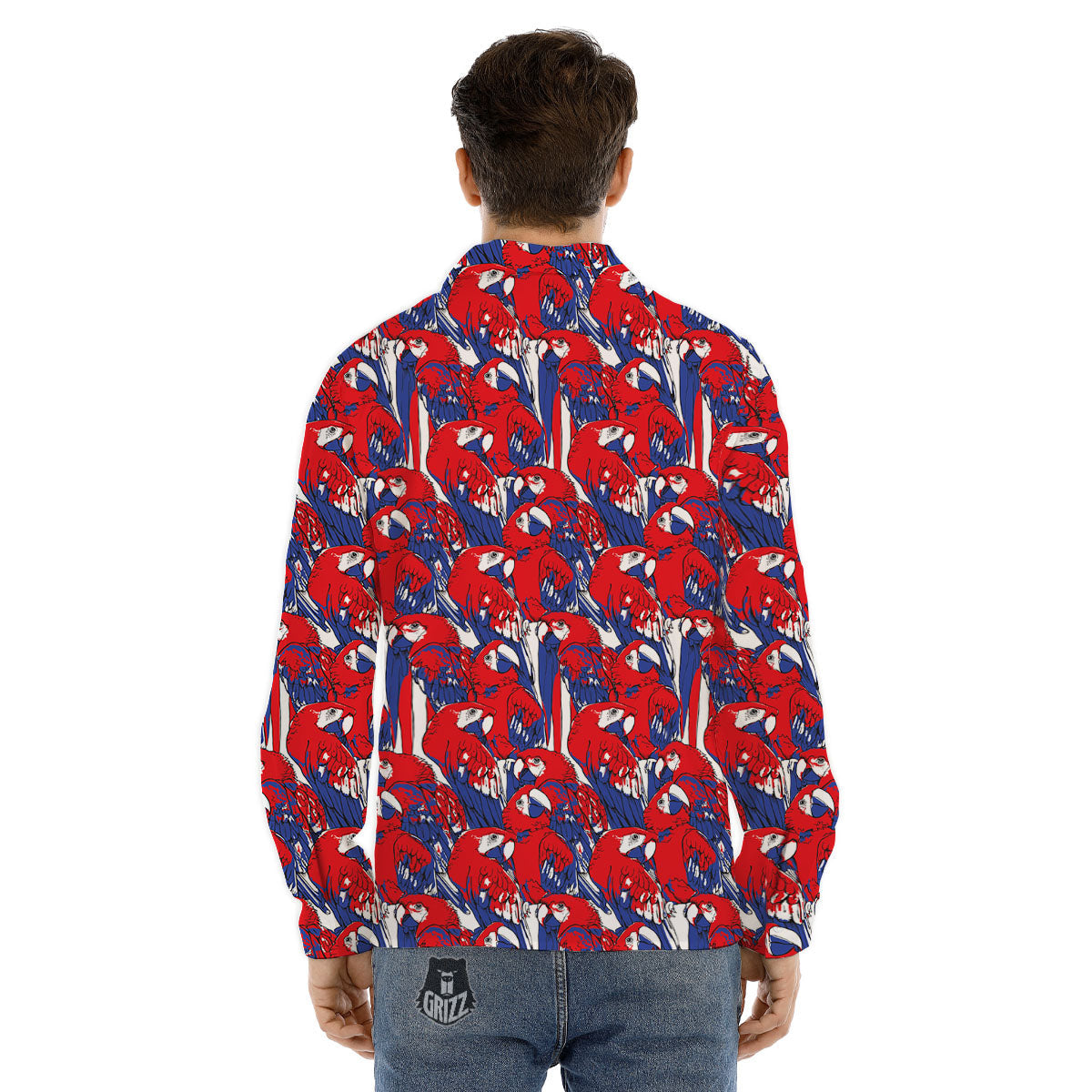Tropical Parrot Print Pattern Men's Dress Shirts-grizzshop