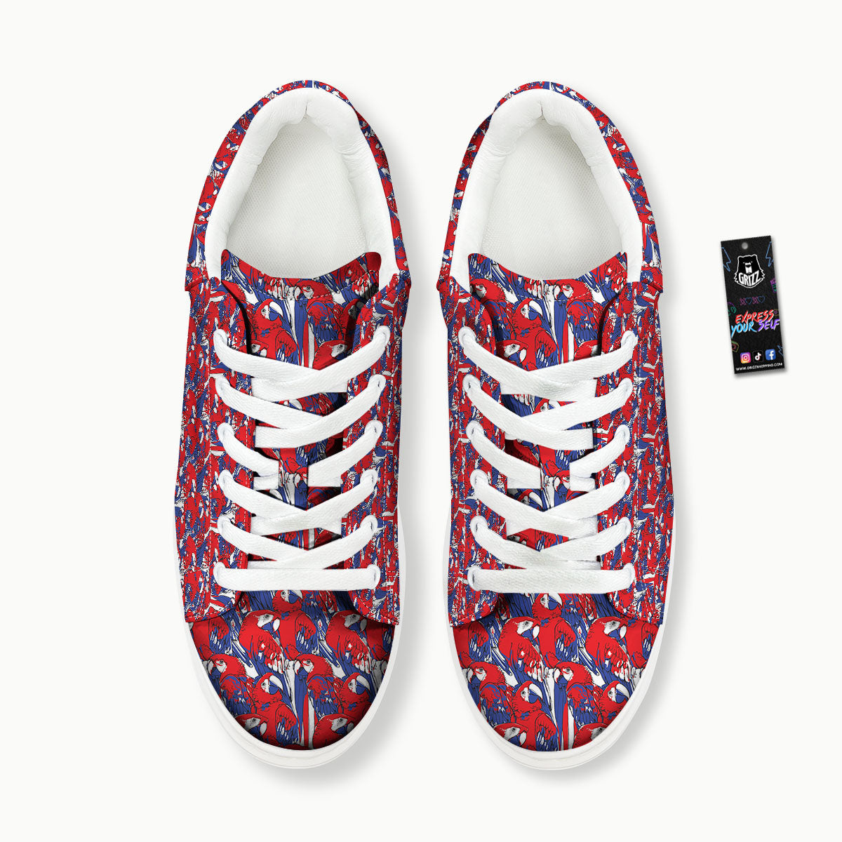 Tropical Parrot Print Pattern Platform Shoes-grizzshop