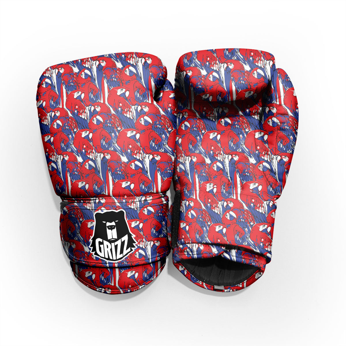 Tropical Parrot Print Pattern Sparring Gloves-grizzshop